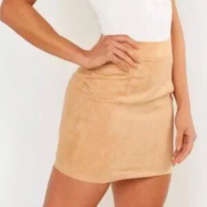 Boohoo Tan Mini Skirt